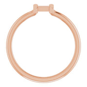 14K Rose Initial H Ring