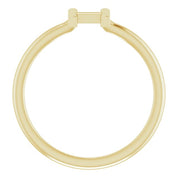 14K Yellow Initial H Ring