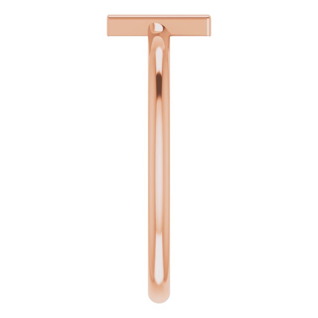 14K Rose Initial V Ring