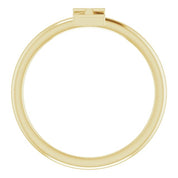14K Yellow Initial I Ring