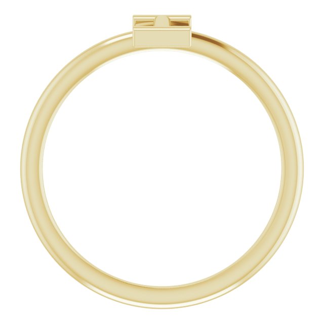 14K Yellow Initial I Ring