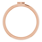 14K Rose Initial I Ring