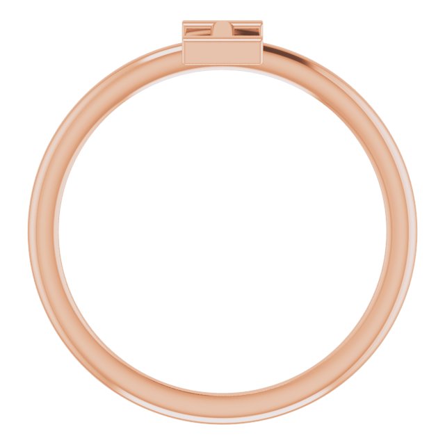 14K Rose Initial I Ring