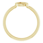 14K Yellow Initial Q Ring