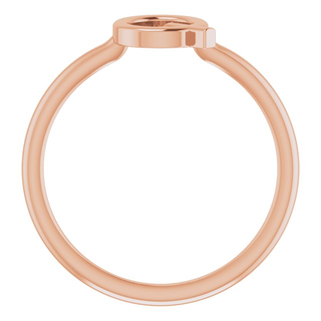 14K Rose Initial Q Ring