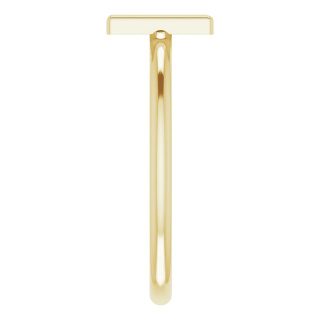 14K Yellow Initial M Ring