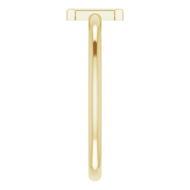 14K Yellow Initial I Ring