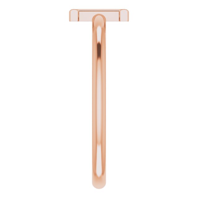 14K Rose Initial I Ring