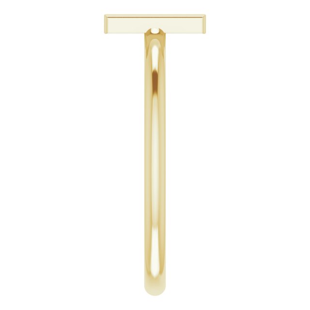 14K Yellow Initial N Ring