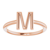 14K Rose Initial M Ring