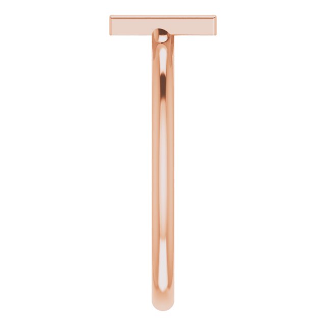 14K Rose Initial W Ring