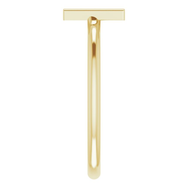 14K Yellow Initial W Ring