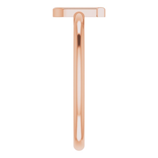 14K Rose Initial J Ring