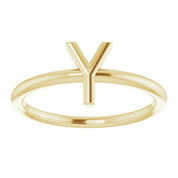 14K Yellow Initial Y Ring