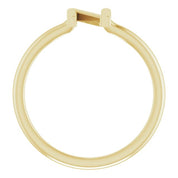 14K Yellow Initial N Ring