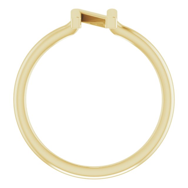 14K Yellow Initial N Ring