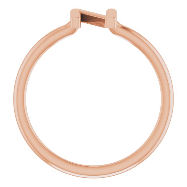 14K Rose Initial N Ring