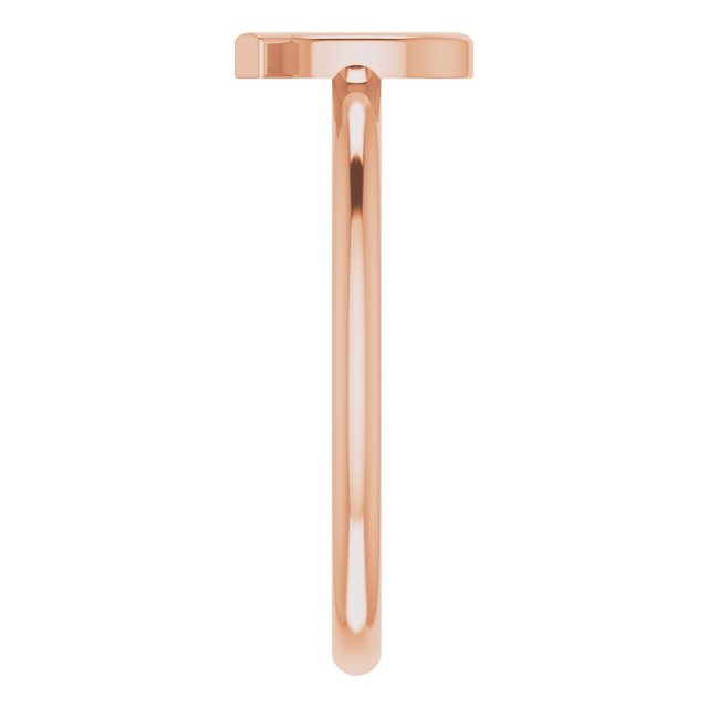 14K Rose Initial Q Ring