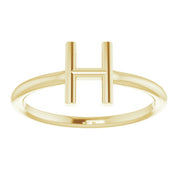 14K Yellow Initial H Ring