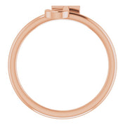 14K Rose Initial J Ring