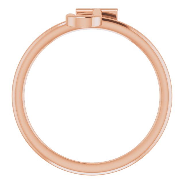 14K Rose Initial J Ring