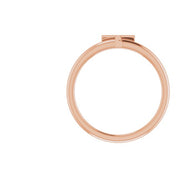 14K Rose Initial T Ring