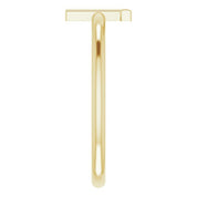 14K Yellow Initial T Ring