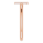 14K Rose Initial T Ring