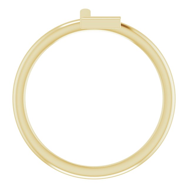 14K Yellow Initial L Ring