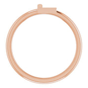 14K Rose Initial L Ring