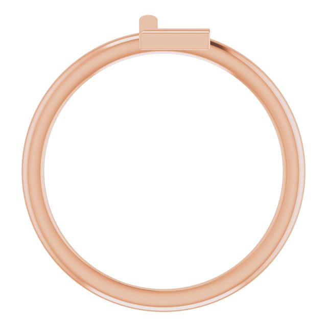 14K Rose Initial L Ring