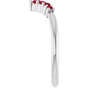 Sterling Silver Natural Ruby Graduated V Ring