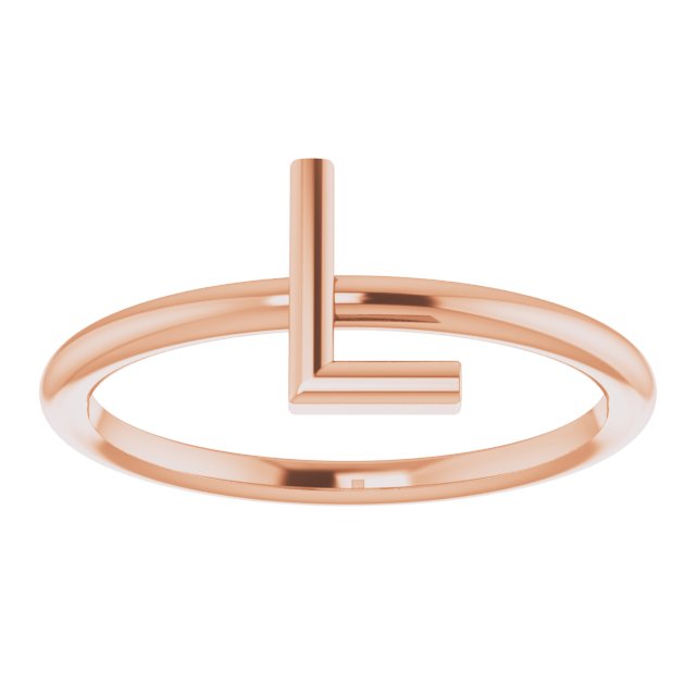 14K Rose Initial L Ring