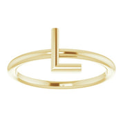 14K Yellow Initial L Ring