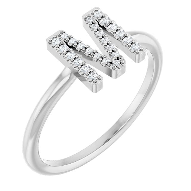 Platinum .07 CTW Natural Diamond Initial M Ring
