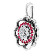 Sterling Silver Natural Ruby & 1/6 CTW Natural Diamond Pendant