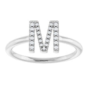 Platinum .07 CTW Natural Diamond Initial M Ring