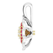 14K White/Yellow Natural Ruby & 1/6 CTW Natural Diamond Pendant