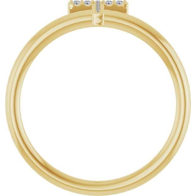 14K Yellow .04 CTW Natural Diamond Initial T Ring