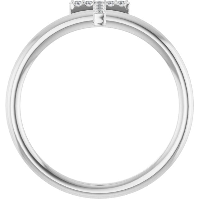 Platinum .04 CTW Natural Diamond Initial T Ring