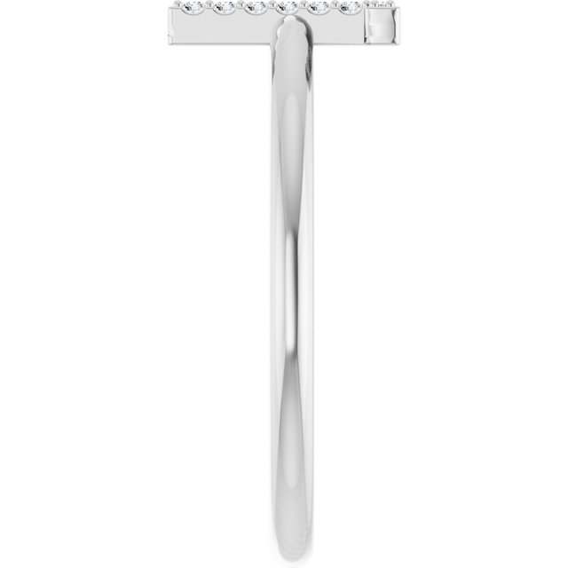 Platinum .04 CTW Natural Diamond Initial T Ring