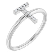 Platinum .04 CTW Natural Diamond Initial T Ring