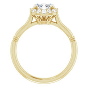 14K Yellow Natural White Sapphire & 1/4 CTW Natural Diamond Ring