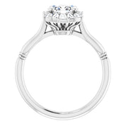 Platinum Natural White Sapphire & 1/4 CTW Natural Diamond Ring