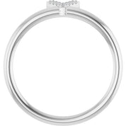 Platinum .03 CTW Natural Diamond Initial Y Ring