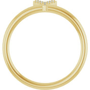 14K Yellow .03 CTW Natural Diamond Initial Y Ring