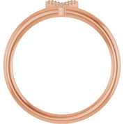 14K Rose .03 CTW Natural Diamond Initial Y Ring