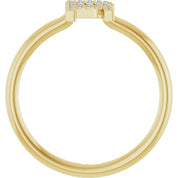14K Yellow .06 CTW Natural Diamond Initial R Ring