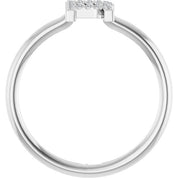 Platinum .06 CTW Natural Diamond Initial R Ring