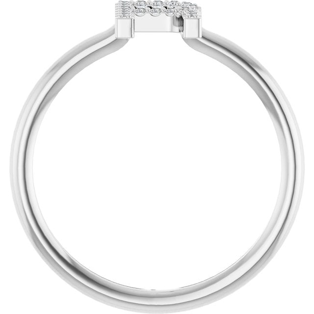 Platinum .06 CTW Natural Diamond Initial R Ring
